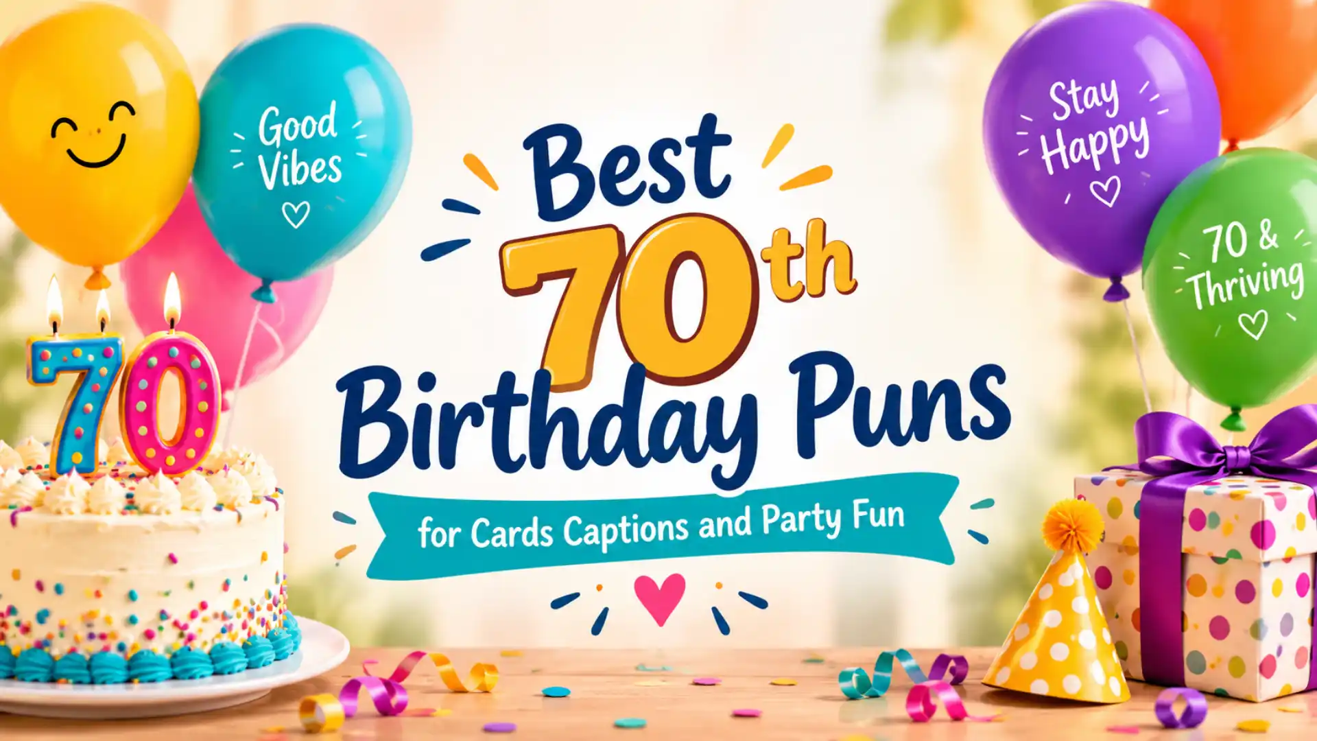 Best 70th Birthday Puns for Cards Captions and Party Fun